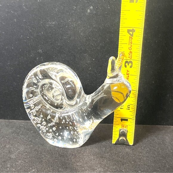 Garden Snail Escargot Paperweight Handmade Clear Art Glass Décor figurine VTG - Picture 7 of 9